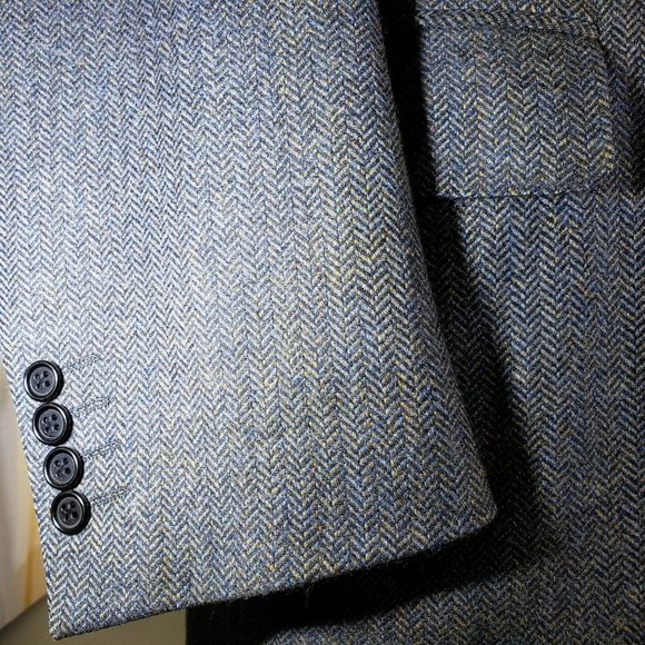 Canali S/C Gray -Herringbone 3Btn Wool/Cashmere Blend - Picture 6 of 13